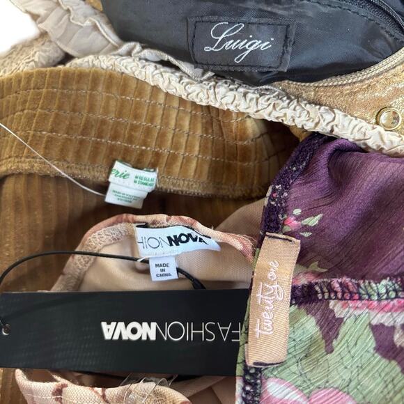 90'S Y2K VTG. 5 PC. PANTS DRESS TOPS‎ PURSE BUNDLE MEDIUM COTTAGE RETRO - Picture 7 of 7